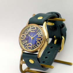 &quot;S-WATCH6-B&quot;BL(藍色)錶盤約32mmBrass(黃銅)手工手錶[207B BL] 第2張的照片