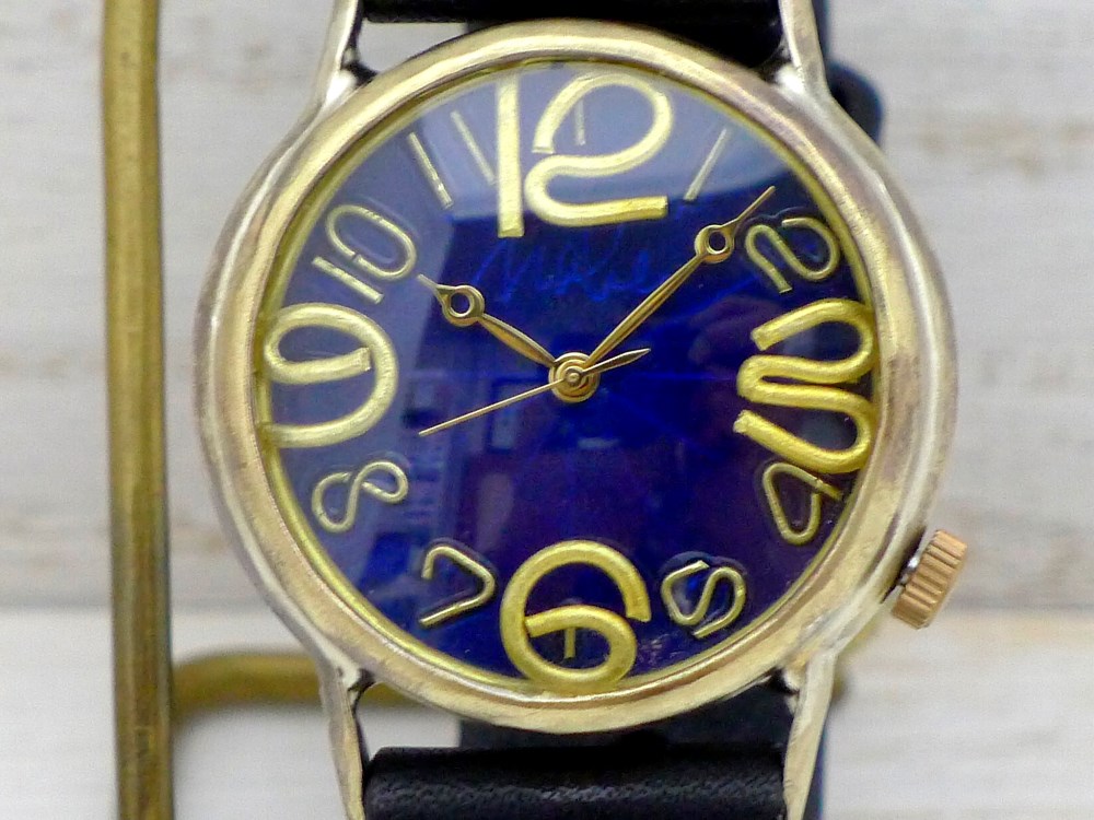 "J.S.B.2" BL文字盤 JUMBO36mm Brass 手作り時計 [JUM38B BL]