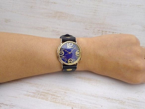 “JSB2”BL錶盤JUMBO36mm黃銅手工腕錶[JUM38B BL] 第5張的照片