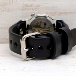 SHW027 アラビアベゼル 手巻きSilver Mens 手作り腕時計 [SV/BK SHW027] 8枚目の画像