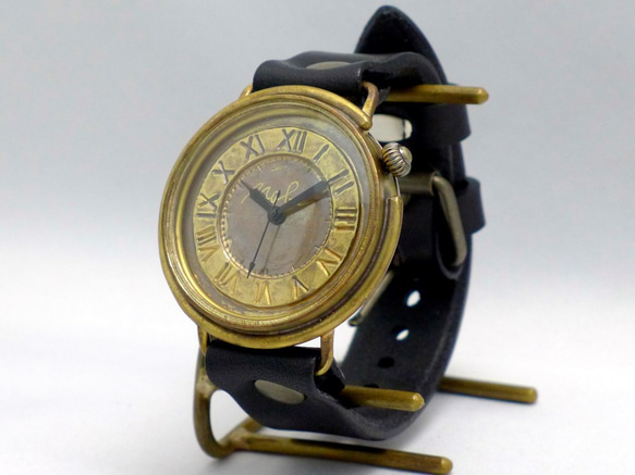 "GIGANT-B" ローマ数字 特大JUMBO(42mm)Brass 手作り腕時計 [JUM129] 1枚目の画像