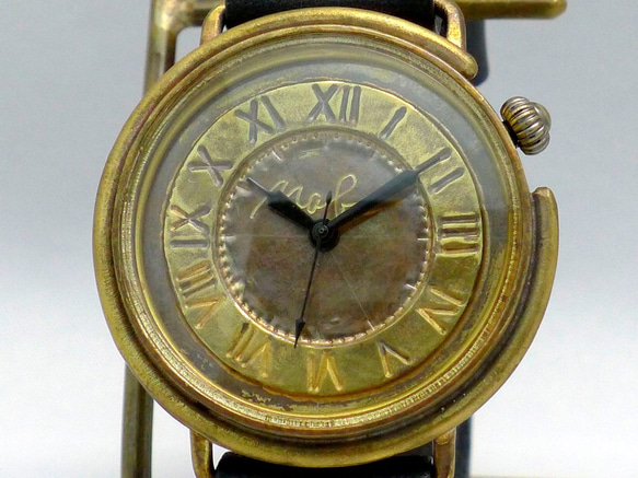 "GIGANT-B" ローマ数字 特大JUMBO(42mm)Brass 手作り腕時計 [JUM129] 4枚目の画像