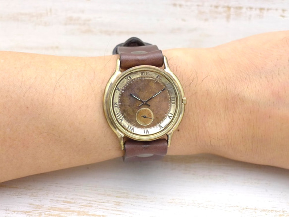 “JB-SS2”羅馬數字 36mm 黃銅小秒針手工腕錶 [JUM31SS2 Rome] 第5張的照片