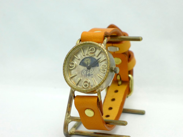 “S-WATCH4-BS &amp; M”男士黃銅太陽和月亮手工手錶 [196B-S &amp; M CA] 第1張的照片