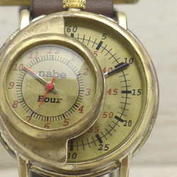 "SCOP-L" JUMBO Brass 時間・分独立表示ユニークモデル 手作り腕時計 [JUM66 BR] 3枚目の画像