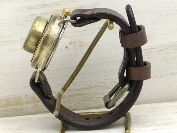 "SCOP-L" JUMBO Brass 時間・分独立表示ユニークモデル 手作り腕時計 [JUM66 BR] 8枚目の画像