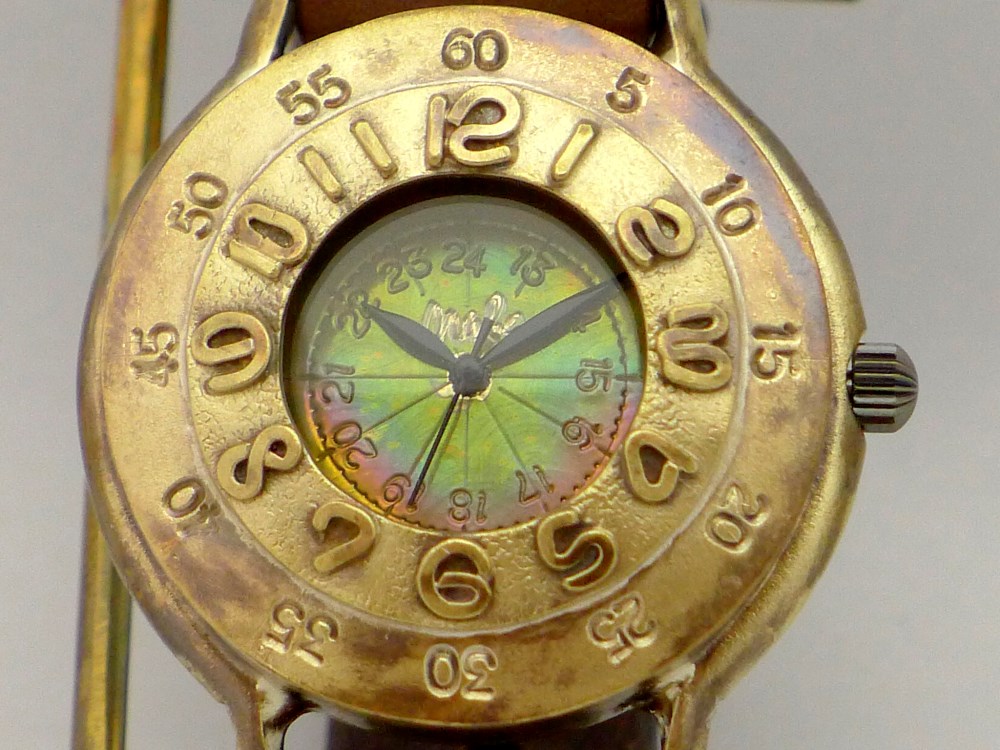 "GunBoat-B" 特大JUMBO Brass 手作り腕時計 [JUM117 BR]