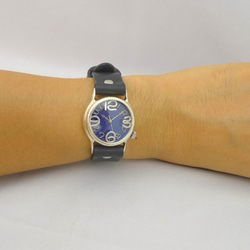 &quot;On Time-S&quot; BL(藍色) 錶盤 32mm 銀色 手工手錶 [214BSV BL] 第7張的照片