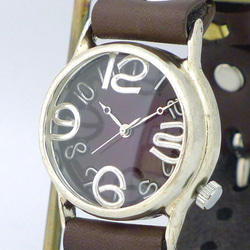 “On Time-S”男士銀色錶盤 RD/BR 手工腕錶 [214BSV RD/BR] 第1張的照片