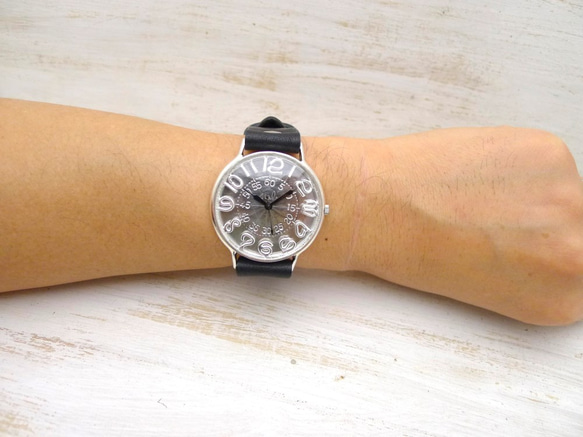"GRANDAD3-SV" 特大(42mm) Silver フローティングモデル [JUM116ASV] 手作り腕時計 5枚目の画像