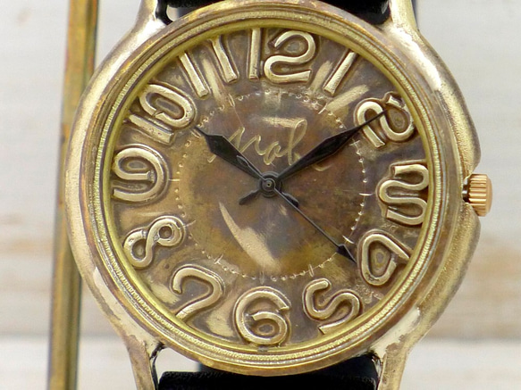 "J.B." JUMBO Brass 数字ロウ付文字盤 [JUM31 数字ロウ付] 手作り腕時計 4枚目の画像