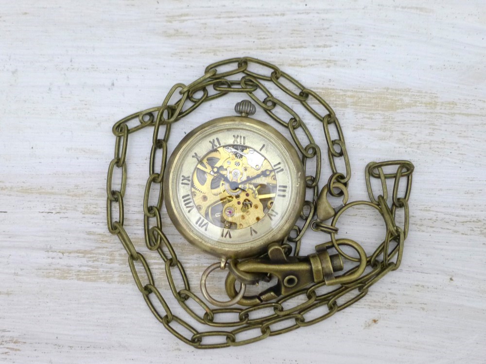 BHW115 手巻き懐中時計 ローマ数字 JUMBO(38mm)真鍮甲丸ケース 手作り腕時計 [JUM115] 24,992円