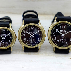 “S-WATCH2-B-SSP”32 毫米黃銅小秒針黑色手工手錶 [207SSP BK] 第9張的照片
