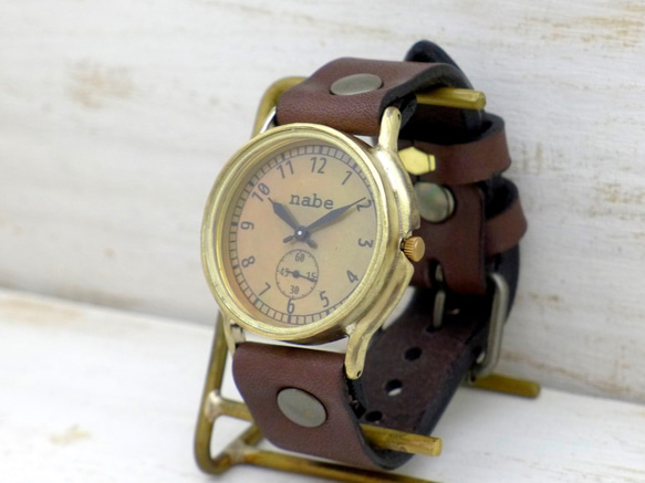 ”J.B.-SSP"GD文字盤 36mmBrass真鍮スモールセコンド 手作り腕時計 [JUM31SSP GD] 4枚目の画像