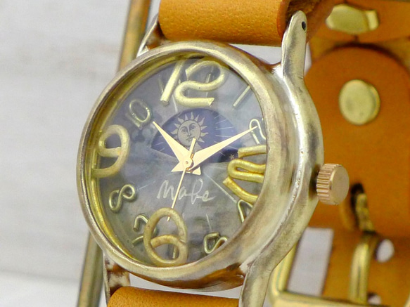 《準時-BS&amp;M》32毫米黃銅日月手工手錶 [214B-S&amp;M] 第1張的照片