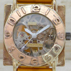BHW080 手動上弦 黃銅 JUMBO 方形 銅 表圈 手工手錶 [BHW080] 第3張的照片