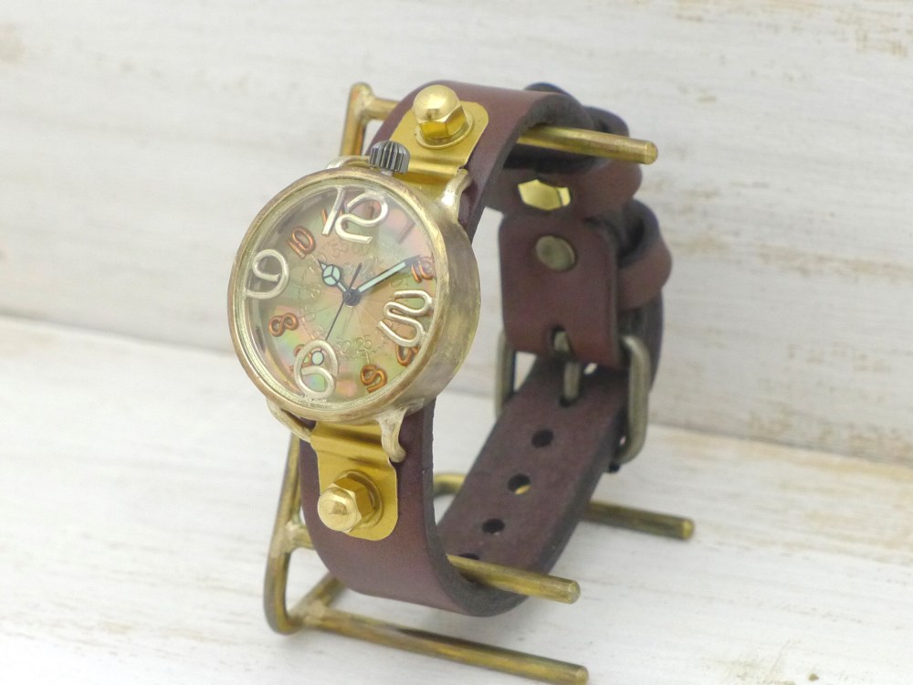 "AMENBO-Jr" Men's Brass(真鍮 32mm) 手作り腕時計 [242]