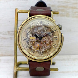BAM043 羅馬數字自動上鍊黃銅超大號 42mm 手工腕錶 [BAM043 Rome] 第4張的照片