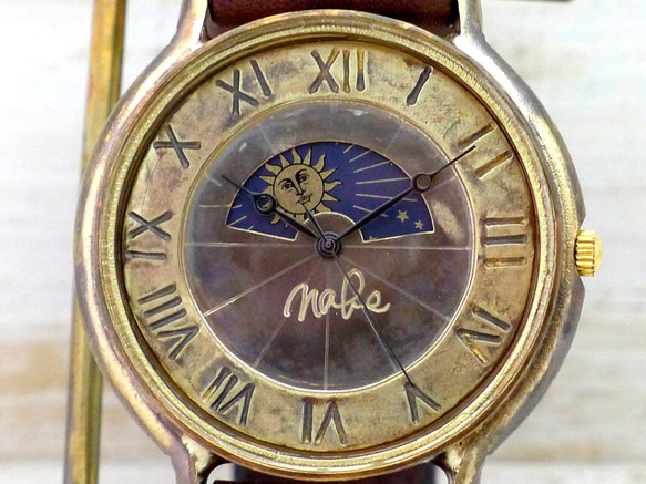 “GRANDAD-BS &amp; M”超大號 JUMBO 黃銅日月手工腕錶 [JUM116S &amp; M] 第1張的照片