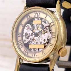 BHW073 ローマ数字 手巻きBrass32mm 手作り腕時計 真鍮 [BHW073 ローマ数字] 1枚目の画像