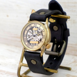 BHW073 ローマ数字 手巻きBrass32mm 手作り腕時計 真鍮 [BHW073 ローマ数字] 2枚目の画像
