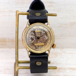 BHW073 ローマ数字 手巻きBrass32mm 手作り腕時計 真鍮 [BHW073 ローマ数字] 4枚目の画像
