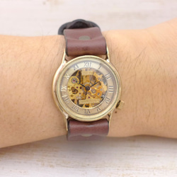 BHW073 ローマ数字 手巻きBrass32mm 手作り腕時計 真鍮 [BHW073 ローマ数字] 7枚目の画像