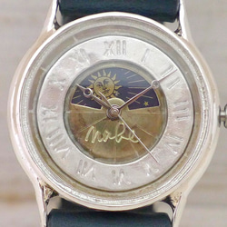 "S-WATCH2-SV-S&M" MensSilver Sun&Moon 手作り腕時計 [207SV-S&M ローマ] 4枚目の画像