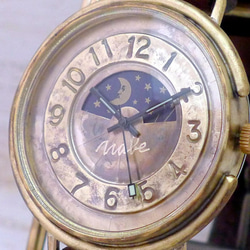 “GIGANT-BS &amp; M”超大號 42 毫米黃銅日月手工腕錶 [JUM129S &amp; M 阿拉伯] 第3張的照片