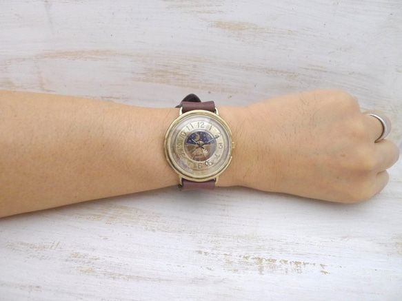 “GIGANT-BS &amp; M”超大號 42 毫米黃銅日月手工腕錶 [JUM129S &amp; M 阿拉伯] 第7張的照片