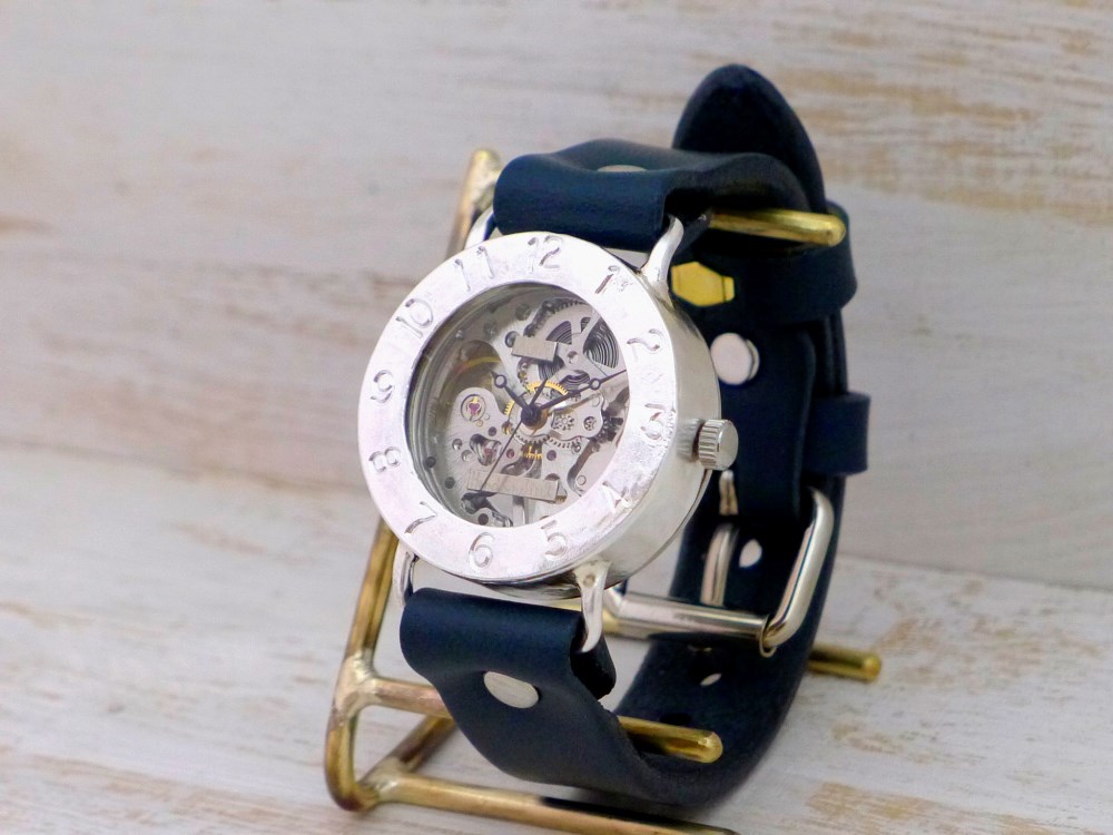 SHW042 手巻き35mm Silverモデル 手作り腕時計 [SHW042]