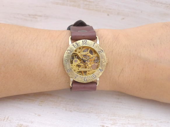 BHW048 手巻き35mm Brass(真鍮)モデル 手作り腕時計 [BHW048] 5枚目の画像