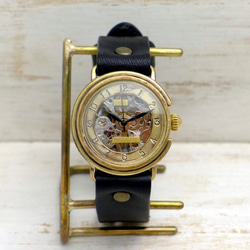 BHW063 阿拉伯數字手動上鍊黃銅男士手工手錶 [BHW063 Arabic] 第4張的照片