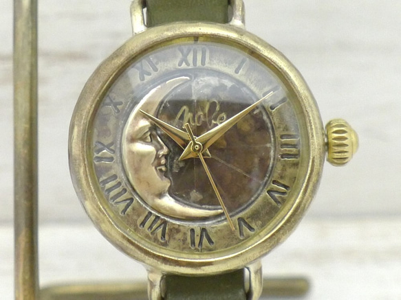 “CrescentMoon4-MB”新月 &amp; 羅馬錶盤手鍊款式手工手錶 [366CM4] 第2張的照片