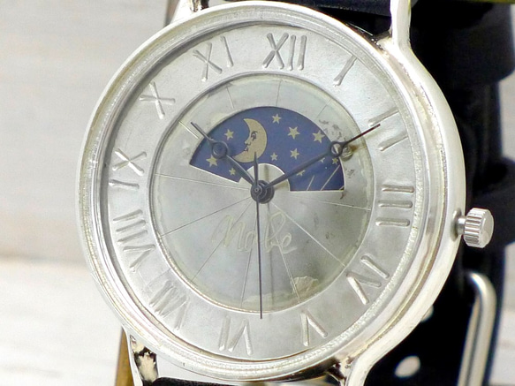"GRANDAD-SV-S&M" 42mm Silver Sun&Moon 手作り腕時計 [JUM116SV-S&M] 6枚目の画像