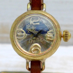“瓢蟲-BS &amp; M”24 毫米黃銅太陽和月亮腳背圓形錶殼手工手錶 [375S &amp; M] 第4張的照片