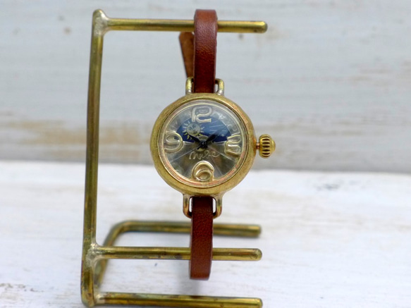 “瓢蟲-BS &amp; M”24 毫米黃銅太陽和月亮腳背圓形錶殼手工手錶 [375S &amp; M] 第6張的照片
