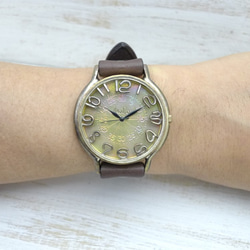 "GRANDAD3-B" 42ｍｍBrass(真鍮) フローティングインデック 手作り腕時計 [JUM116A] 3枚目の画像