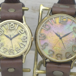 "GRANDAD3-B" 42ｍｍBrass(真鍮) フローティングインデック 手作り腕時計 [JUM116A] 10枚目の画像