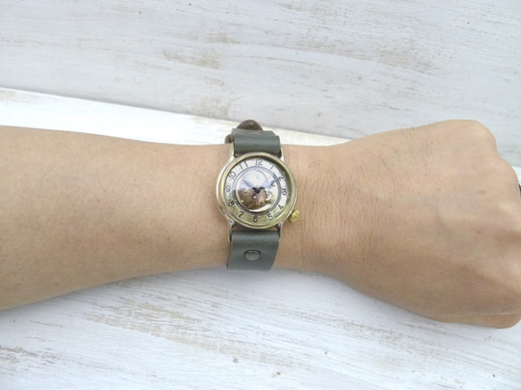 &quot;CrescentMoon-MB&quot; 32mm 黃銅 (Brass) Crescent 錶盤 阿拉伯手工鐘錶 第6張的照片