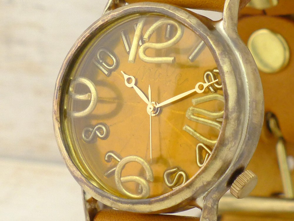 "J.S.B.2" YL(イエロー)文字盤 36mmBrass(真鍮) 手作り腕時計[JUM38B YL]