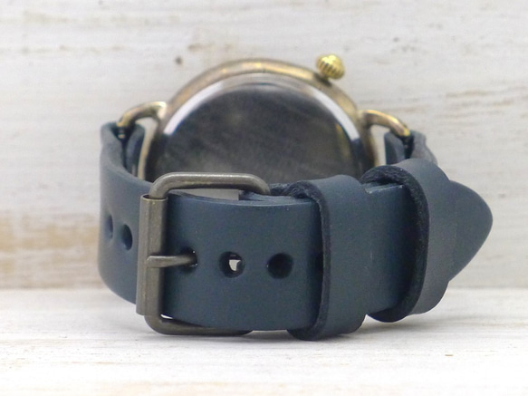 “Wanokoku-san”中國數字（大）索引 44 毫米腳背圓形錶殼黃銅手工手錶 [JUM162] 第8張的照片