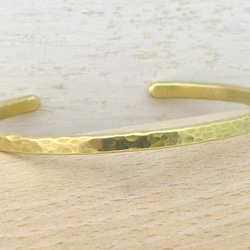 Brass Bangle 真鍮バングル 槌目テクスチャー 肉厚幅約3.8mm 6枚目の画像