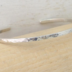 Silver925 Bangle シルバー925バングル 槌目テクスチャー 細身幅約3mm 6枚目の画像