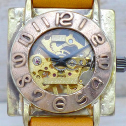 BHW118C 手動上鍊 黃銅 32mm 方形銅表圈 手工腕錶 [BHW118C] 第3張的照片