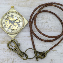 BHW125 手動上鍊懷錶 36mm鑲鑽款羅馬數字黃銅（黃銅）手工腕錶 [BHW125] 第2張的照片