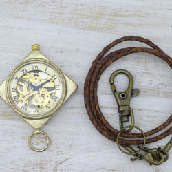 BHW125 手動上鍊懷錶 36mm鑲鑽款羅馬數字黃銅（黃銅）手工腕錶 [BHW125] 第3張的照片