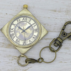 "Diamond-懐中JB" 36mm菱形懐中時計 Brass(真鍮) ローマ数字 手作り腕時計 [JUM160] 4枚目の画像