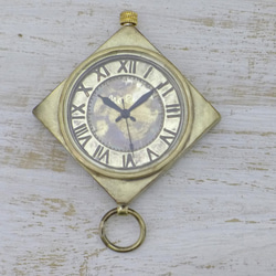 "Diamond-懐中JB" 36mm菱形懐中時計 Brass(真鍮) ローマ数字 手作り腕時計 [JUM160] 5枚目の画像