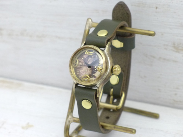 &quot;CrescentMoon-LB&quot; 22mm 黃銅 (Brass) Crescent 錶盤 手工時鐘 [30 第4張的照片
